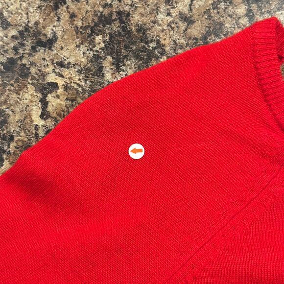 J Crew Sweater Wool Rabbit Elbow Patch Preppy Academia Buttons Red Brown XXS - Picture 5 of 10